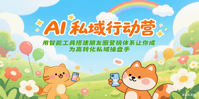 AI私域行动营:用智能工具搭建朋友圈营销体系让你成为高转化私域操盘手